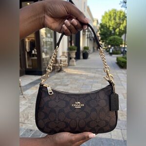 Coach Brown Terry shoulder purse